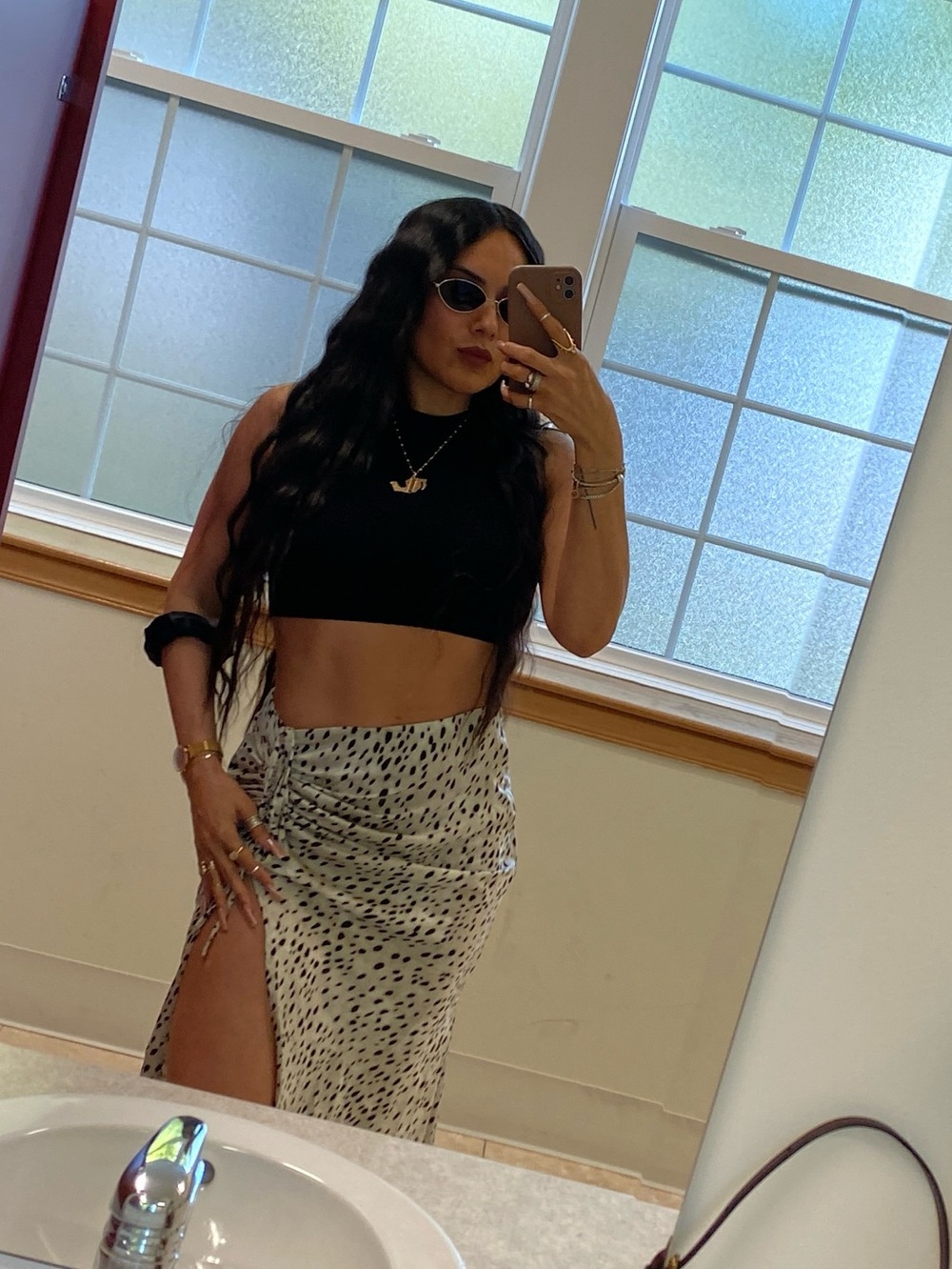 Leopard Drawstring Slit Skirt - Picture 10 of 10